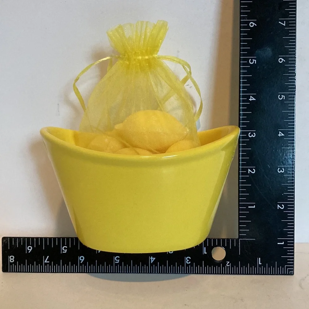 BOWL of LEMON Soaps for Bathroom or Kitchen Sink  GIFT SET